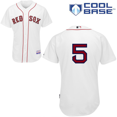 Jonny Gomes #5 Youth Baseball Jersey-Boston Red Sox Authentic Home White Cool Base MLB Jersey